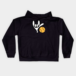 ASL Sign Language Love Tennis Kids Hoodie